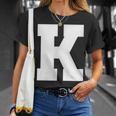 大文字 K アルファベットモノグラム イニシャル Tシャツ 彼女への贈り物
