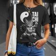 太極拳 猫 ボバ ティー 面白い カワイイ 武道 禅 キティ Tシャツ 彼女への贈り物