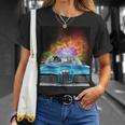 宇宙 銀河 猫 運転 車 Tシャツ 彼女への贈り物