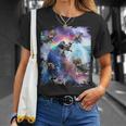 宇宙猫 乗馬サメ ギャラクシー レインボーキャット オンシャークス Tシャツ 彼女への贈り物