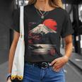 富士山と桜の至福 ヴィンテージ日本美術フュージョンtシャツ Tシャツ 彼女への贈り物