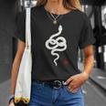 巳年 シンプルな白蛇デザイン 幸運を願うお守り Tシャツ 彼女への贈り物