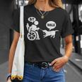 座って歩く 車いす ユーモア ジョーク 障害者 車いす Tシャツ 彼女への贈り物