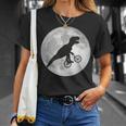 恐竜 ダイナソー 面白いtシャツ ティラノサウルス 月と自転車 サイクリング アート メンズ 子供 おもしろ 服 ネタ Tシャツ 彼女への贈り物