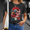 愛国心が強いチキンメリカ アメリカ国旗 鶏好き 7月4日 Tシャツ 彼女への贈り物