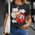 招き猫 招き猫だるま カワイイ Tシャツ 彼女への贈り物
