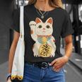 招き猫 日本の招き猫まねき猫日本の幸運猫 Tシャツ 彼女への贈り物