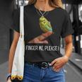 指の上のセキセイインコ 楽しいインコ セキセイインコ 鳥好きのギフト Tシャツ 彼女への贈り物