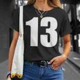 数字 Nhirn 数字 13 プレーン 白 数字 Tシャツ 彼女への贈り物