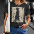 日本 武士 武士 戦闘機 浮世 墨絵 侍 Tシャツ 彼女への贈り物