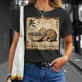 日本の古典的な洞窟石アートベビータートルラーメン Tシャツ 彼女への贈り物