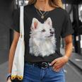 日本スピッツ 犬 グラフィック ペット イラスト 日本スピッツ Tシャツ 彼女への贈り物