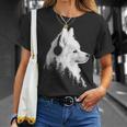 日本スピッツ 犬 ペット 音楽 ヘッドホン 日本スピッツ Tシャツ 彼女への贈り物