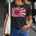 日本海軍旗 日本の誇り ビンテージ アンティーク調 愛国心 Tシャツ 彼女への贈り物