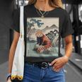 日本美術 レッサーパンダ 京斎 ヴィンテージ 日本 作品 Tシャツ 彼女への贈り物