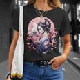 日本美術 浮世絵 アニメ 芸者 桜 富士山 Tシャツ 彼女への贈り物