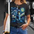星月夜 ヴィンセント・ヴァン・ゴッホ 絵画 ペンギン Tシャツ 彼女への贈り物