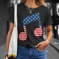星条旗 アメリカ国旗 音符 Tシャツ 彼女への贈り物