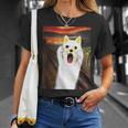 柴犬 面白いtシャツ 犬 ムンクの叫び かわいい メンズ 子供 おもしろ 服 グッズ ネタ わんこ イヌ Tシャツ 彼女への贈り物