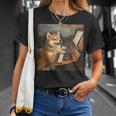柴犬ピアノ犬 Tシャツ 彼女への贈り物