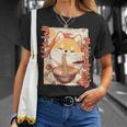 柴犬好きラーメン カワイイ猫柴犬犬ラーメン Tシャツ 彼女への贈り物