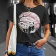 桜 パンダ お花見 親子 春 水墨画 和風 動物 Tシャツ 彼女への贈り物