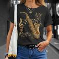 楽器 ト音記号 サックス奏者 音楽サックス Tシャツ 彼女への贈り物
