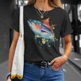水彩 マグロ 魚 カラフル 海釣り 釣り Tシャツ 彼女への贈り物