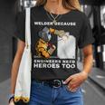 溶接工エンジニアにはヒーローが必要だから 面白すぎる溶接 Tシャツ 彼女への贈り物