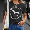 犬 おもしろ おしゃれ イヌ 可愛い ダックスフンド ミニチュアダックス シルエット Tシャツ 彼女への贈り物