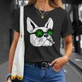 犬のサングラス喫煙420クールな雑草大麻マリファナ Tシャツ 彼女への贈り物