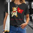 猫 ベトナム国旗 キティ おもしろギフト ブラック Tシャツ 彼女への贈り物
