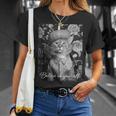 猫 モノクロ 写真 おしゃれ 可愛い 個性的 ハロウィン かぼちゃ Tシャツ 彼女への贈り物