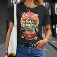 猫 ラーメン 日本語 面白い グラフィック カワイイ 猫 アニメ 恋人 Tシャツ 彼女への贈り物