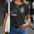 猫 遊び ダーツ 面白い 猫好き 子猫 ダーツプレーヤー Tシャツ 彼女への贈り物