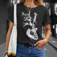 猫がギターベースを弾く Tシャツ 彼女への贈り物