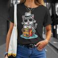 猫が奏でるカホン楽器 Tシャツ 彼女への贈り物