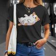 猫のへそ天 Cat Belly Trap Tシャツ 彼女への贈り物