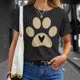 猫や犬の愛好家のための足付きハート Tシャツ 彼女への贈り物