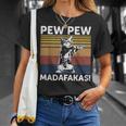 猫ビンテージpewpewpewマダファカス猫クレイジーピュー Tシャツ 彼女への贈り物
