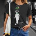 盆栽ねこ 頭に松の盆栽を乗せたハチワレ猫 Tシャツ 彼女への贈り物