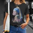 真珠の耳飾りの少女 フェルメール 面白い オルタード アート Wassup Tシャツ 彼女への贈り物