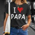 私はパパ 最高 お父さん 父 息子 娘 衣装 ハートが大好きです I Love Papa Tシャツ 彼女への贈り物