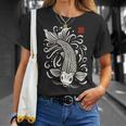 穏やかな鯉 日本禅芸術 平和な水庭鯉 Tシャツ 彼女への贈り物