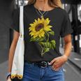 素敵なかわいいヒマワリの植物の花のアートワーク Tシャツ 彼女への贈り物
