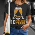 結婚10周年記念ギフト Cheers Amazing Years Married Tシャツ 彼女への贈り物