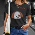 絵文字しかめっ面の怒った犬の顔 Tシャツ 彼女への贈り物