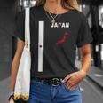 縦型日本国旗、文字「Japan」&シルエットマップ Tシャツ 彼女への贈り物
