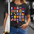 航海旗 アルファベット 国際海上信号旗 Tシャツ 彼女への贈り物