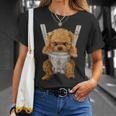 茶毛 プードル いぬ 犬 抱っこ 抱っこ紐 Tシャツ 彼女への贈り物